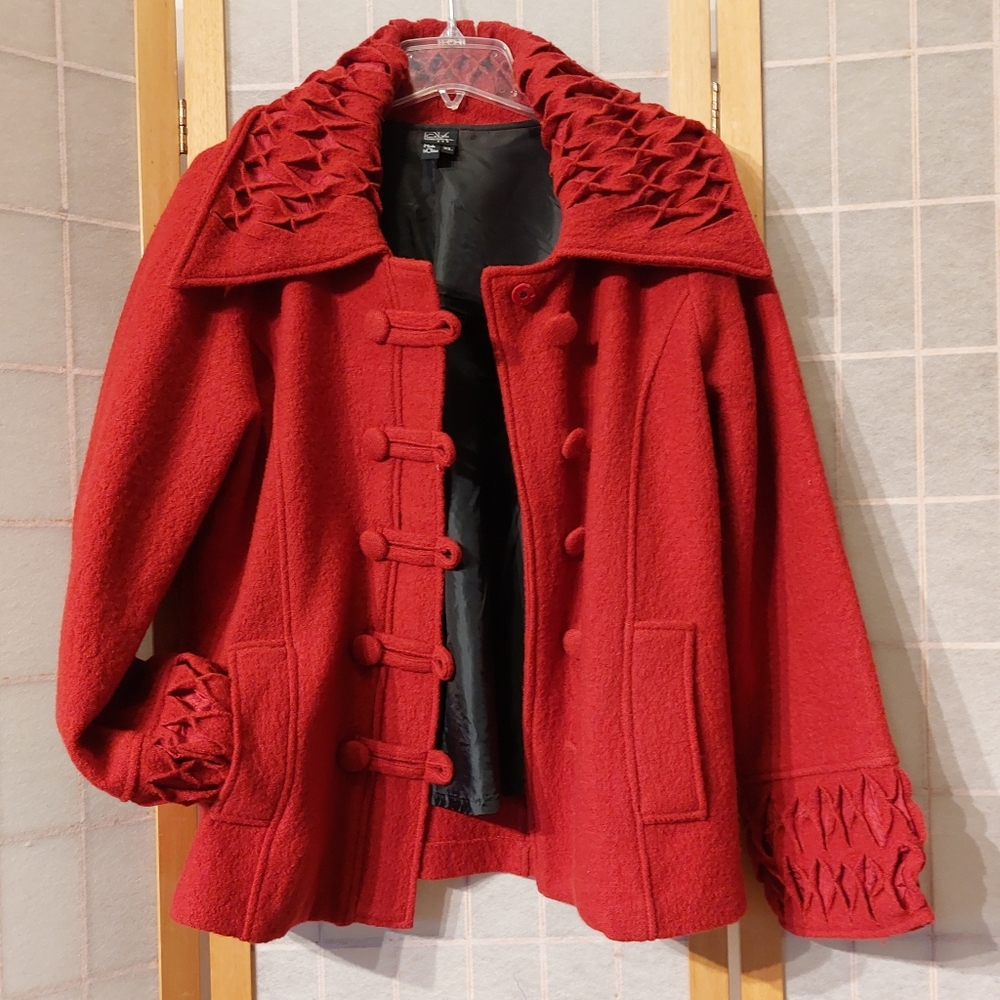Covelo red wool Casbah coat, size XL, NWT (flaws) - Picture 4 of 14